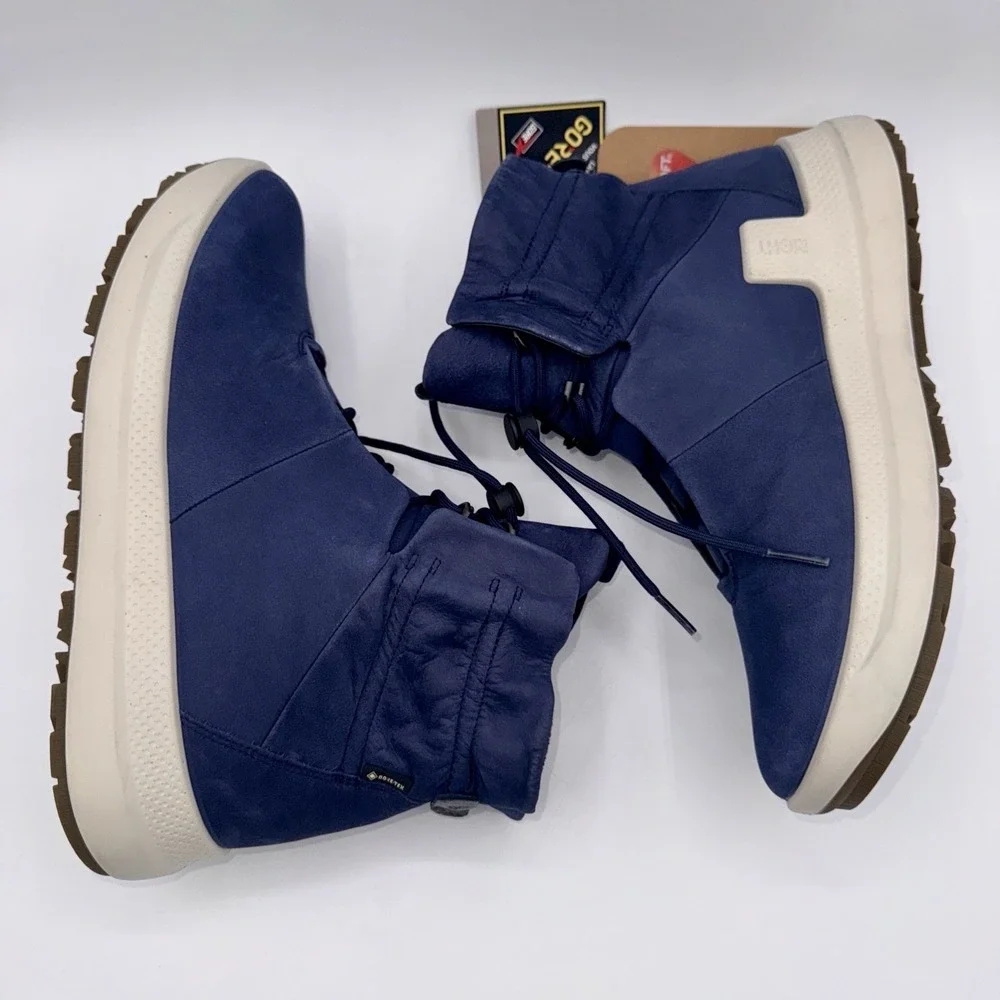 ECCO Solice Boots Women's Size 10 EU 41 Blue Waterproof‎ Leather